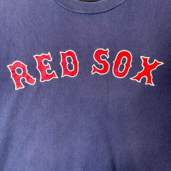 Vintage Y2K Red Sox Short Sleeve Navy Number 15 Pedroia Promo T-Shirt Large - Picture 2 of 7